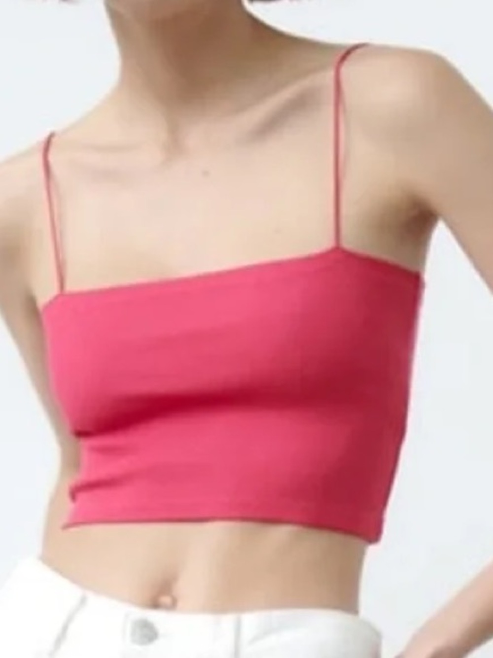 Zara Cropped Spaghetti Strap Ribbed Tank top size Small